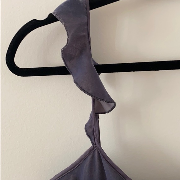 Victoria’s SECRET GRAY TANK Small RUFFLE LINGERIE TOP BLOUSE SHIRT - Picture 5 of 7